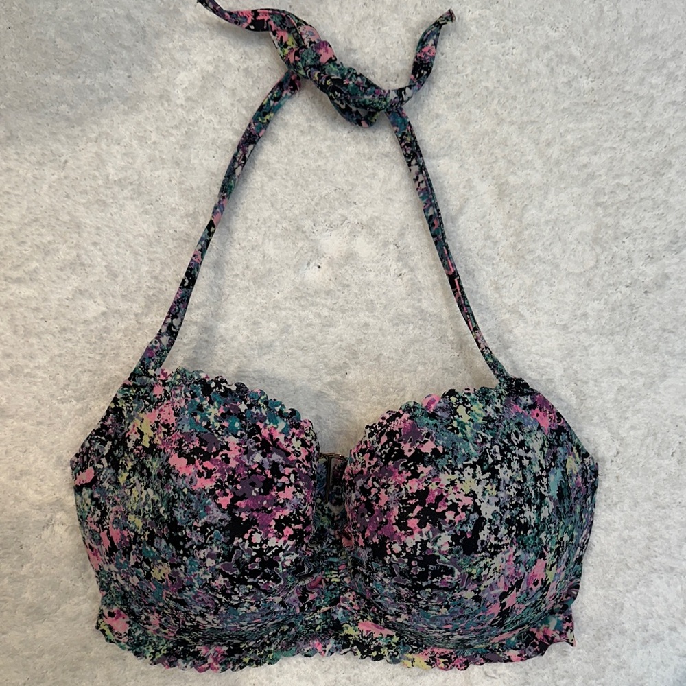 Multicolor Halter Swimsuit Bikini Top